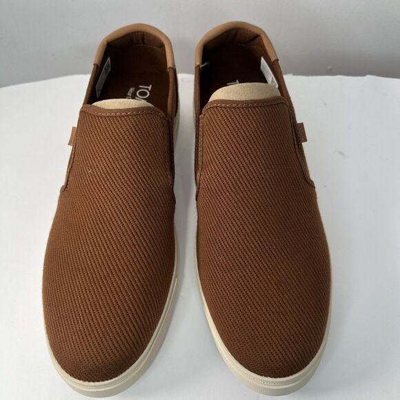 TOMS shoes sneaker Mens 11 Baja 2.0 Slip on Walnut twill brown Cream main image 6
